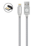 Cable Lightning (iPhone) Plateado Premium Braided